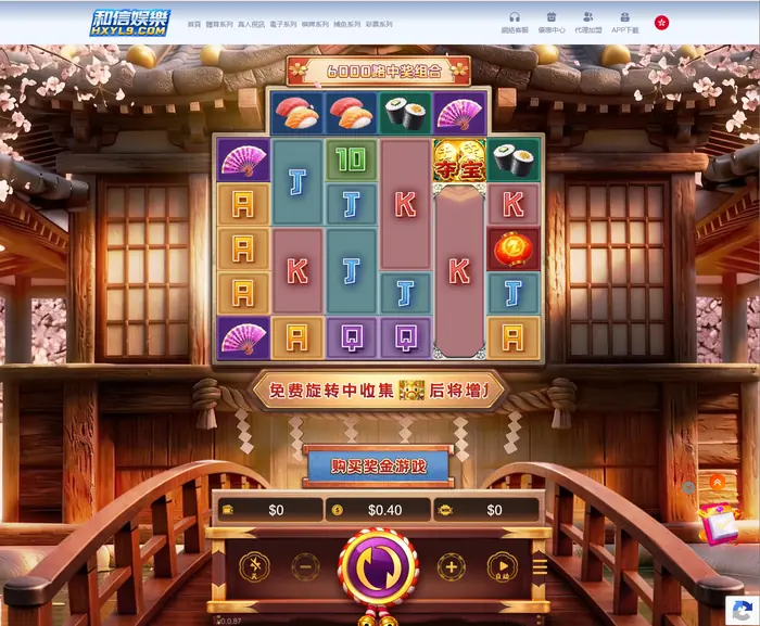 老虎機遊戲的轉輪與控制區